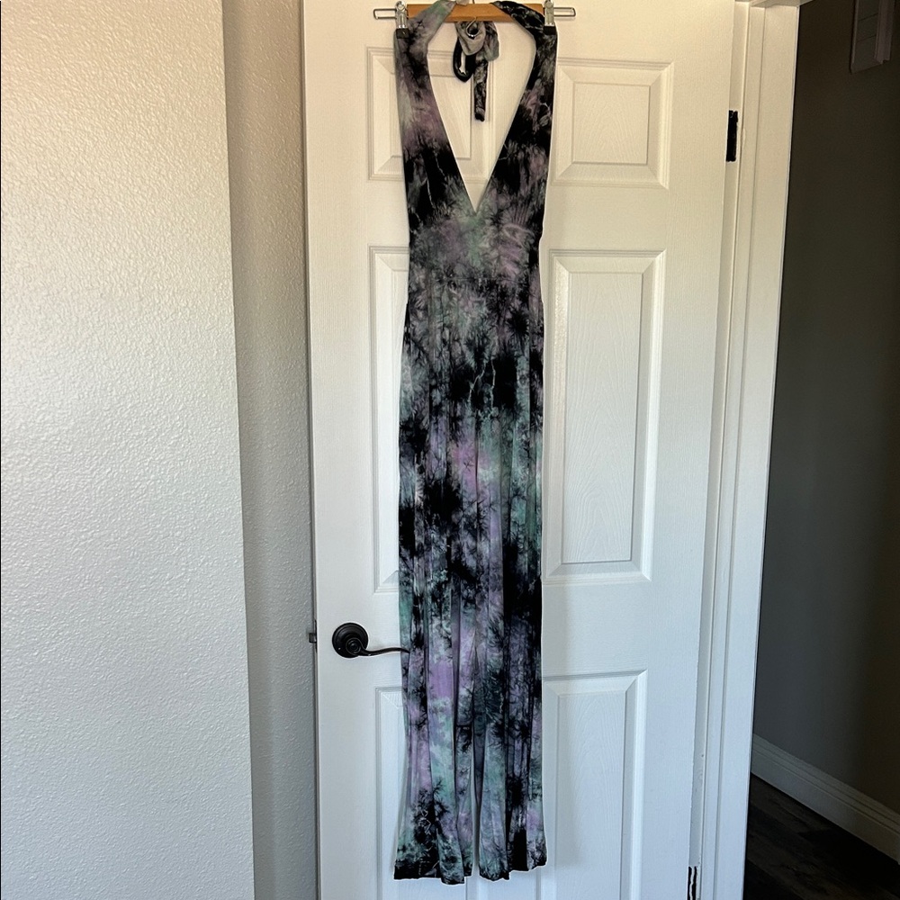 NWOT Tie-Dye Halter Maxi Dress